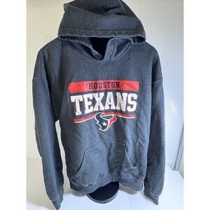 Houston Texans NFL Hoodie Charcoal Grey Pullover Sweatshirt Mens Medium